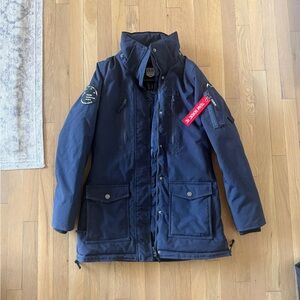 Horze Navy Equestrian Riding Puffer Jacket Small, women’s